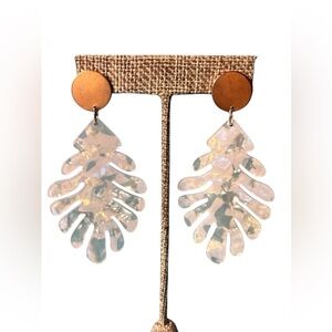 Iridescent Leaf Shaped Dangle Earrings with Gold Studs NEW BUY 2 GET 1 FREE!!